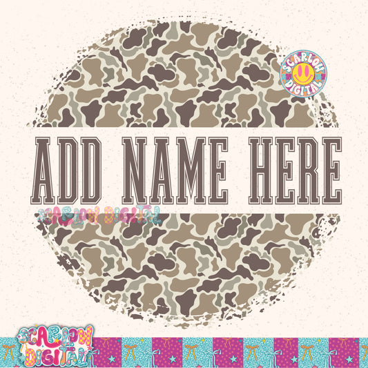 Add Your Own Name Camo Circle PNG Digital Design