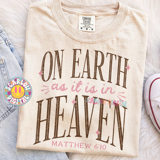 On Earth As it is in Heaven PNG Digital Design
