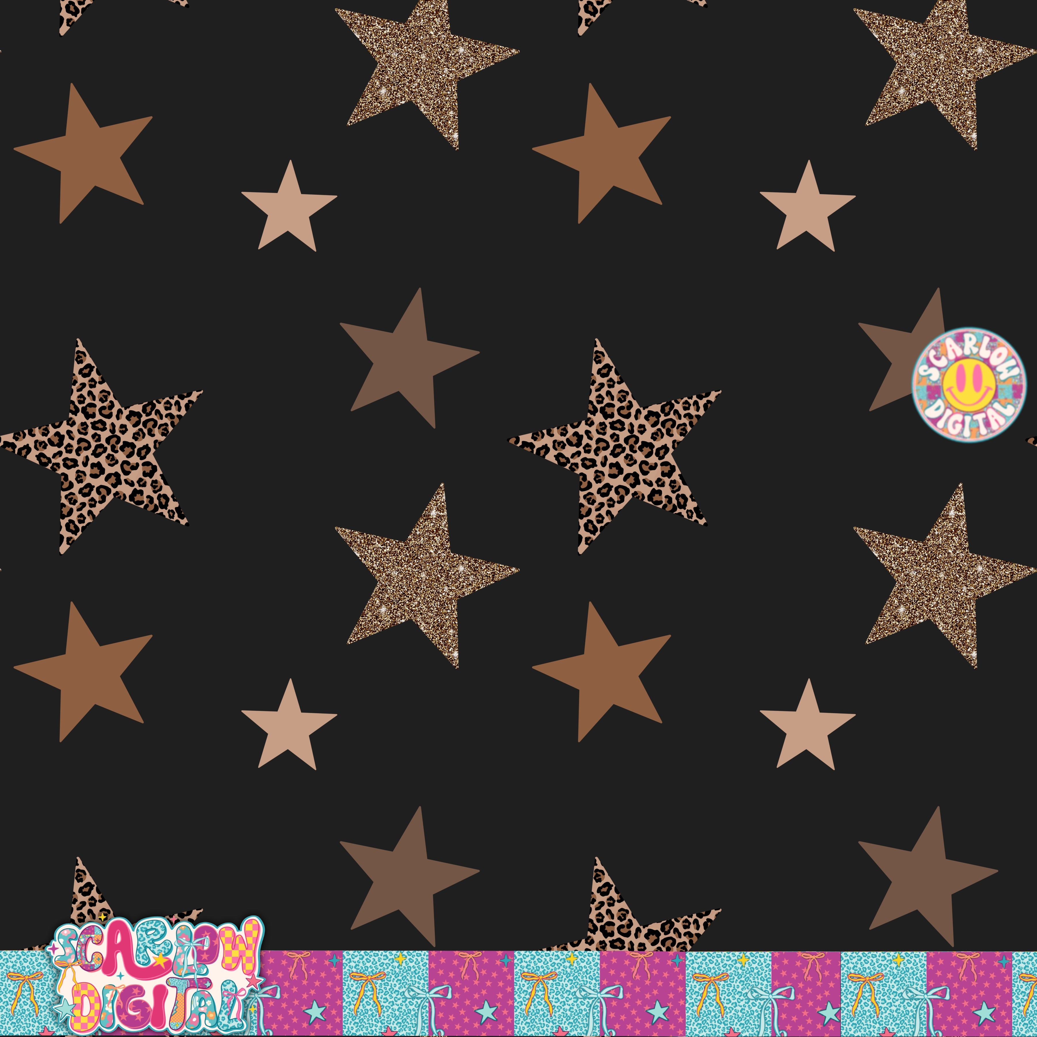 Leopard Print Stars Seamless Pattern Digital Design – Scarlow Digital