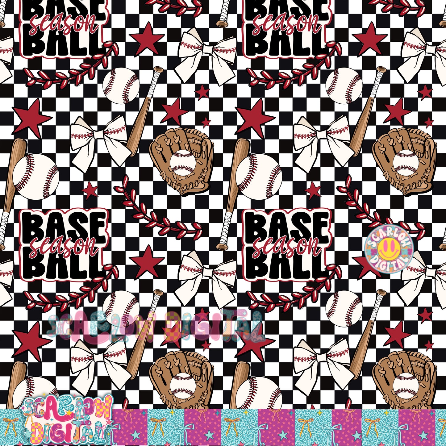 Baseball Season Seamless Pattern Digital Design
