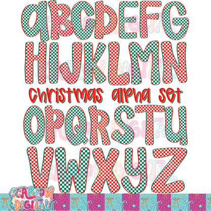 Christmas Checkered Alpha Set Digital Design