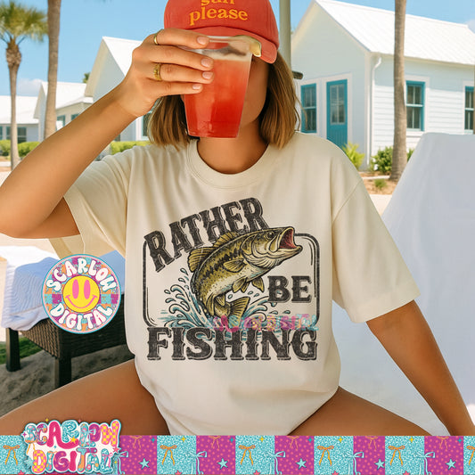 Rather Be Fishing PNG Digital Design