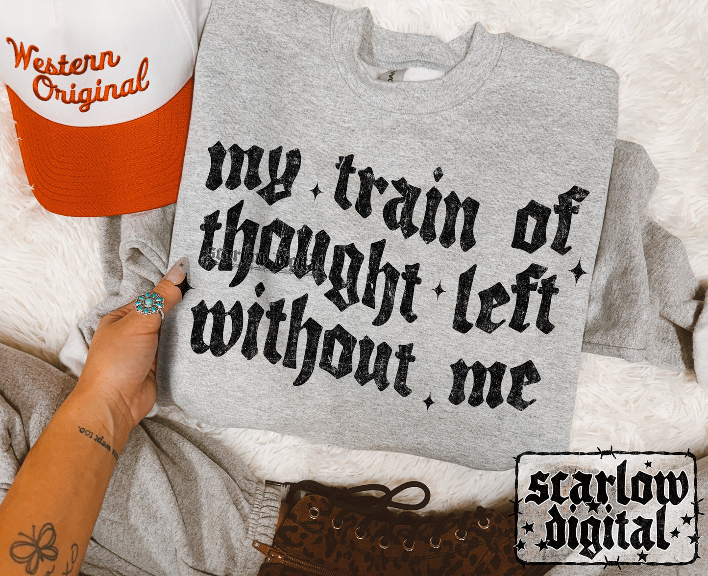 My Train of Thought Left Without Me PNG Digital Design