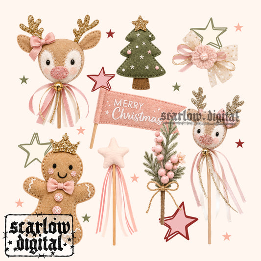 Christmas Wands PNG Digital Design