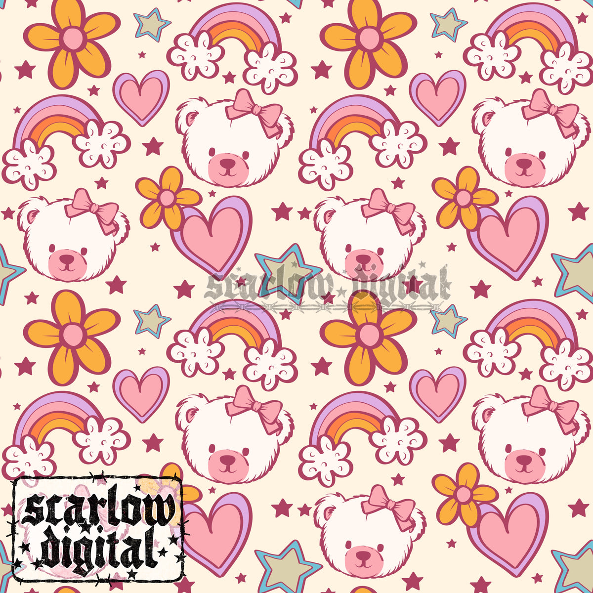 Girl Things Seamless Pattern Digital Design