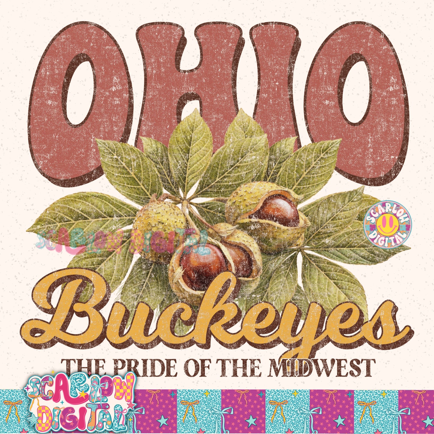 Ohio Buckeyes PNG Digital Design