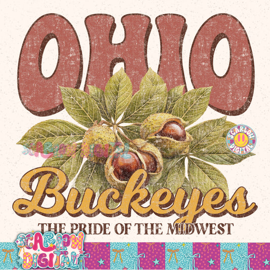 Ohio Buckeyes PNG Digital Design