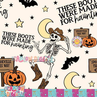 These Boots Were Made For Haunting Seamless Pattern Digital Design