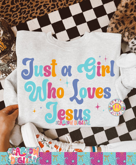 Just a Girl Who Loves Jesus PNG Digital Design