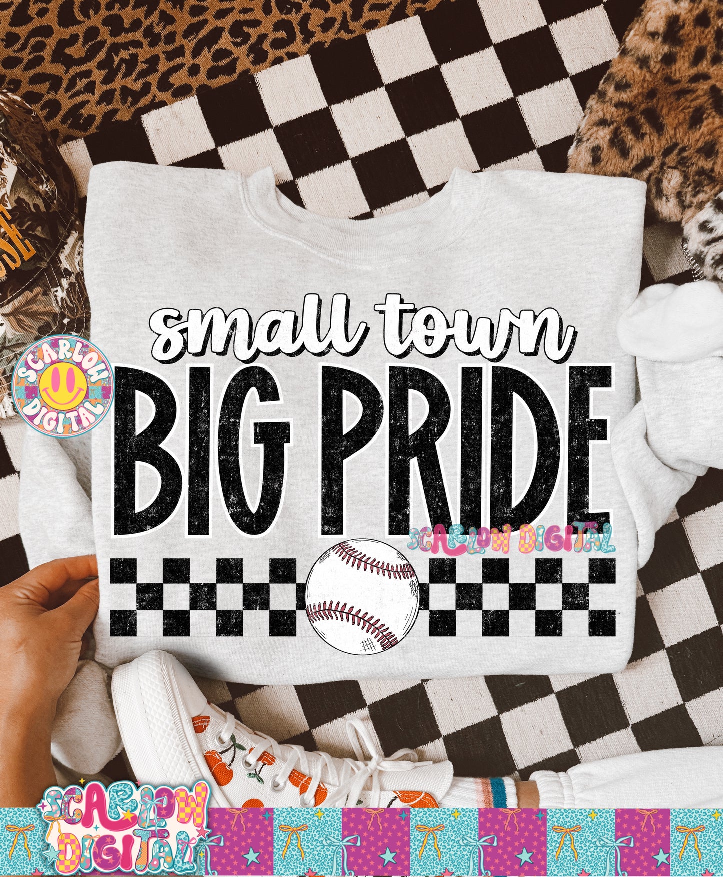 Small Town Big Pride Baseball PNG Digital Design