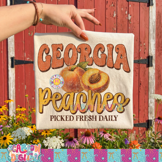 Georgia Peaches PNG Digital Design
