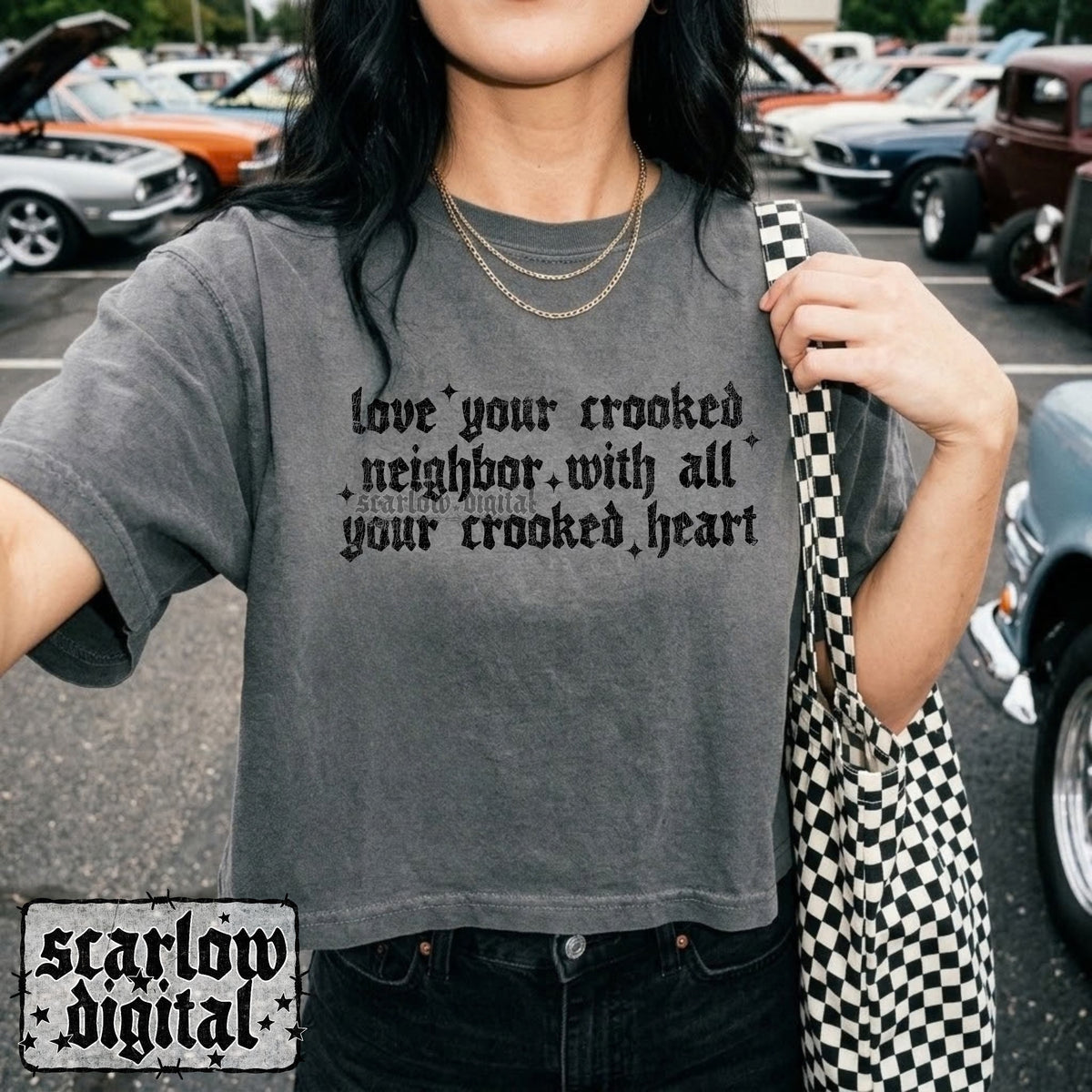Love Your Crooked Neighbor With All Your Crooked Heart PNG Digital Design