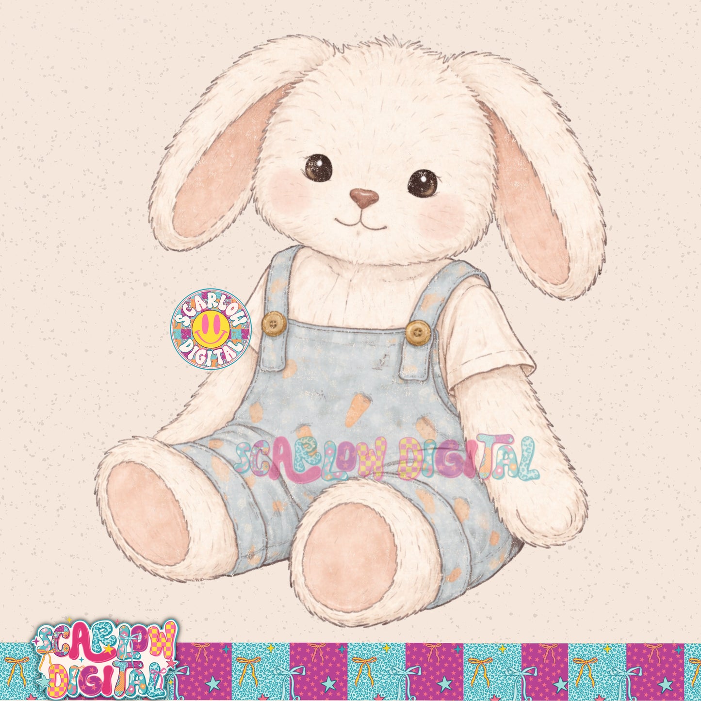 Vintage Boy Bunny PNG Digital Design