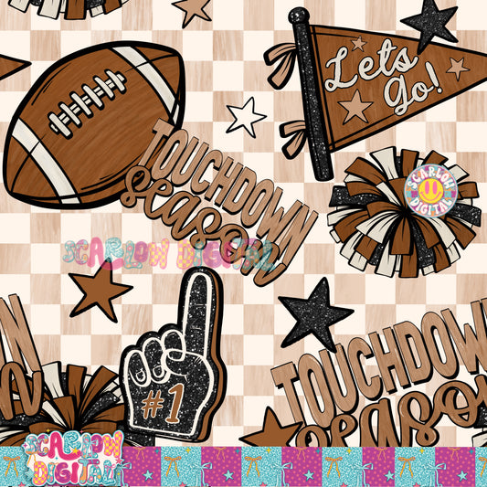 Touchdown Season Seamless Pattern Digital Design