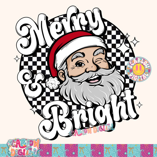 Merry and Bright PNG Digital Design