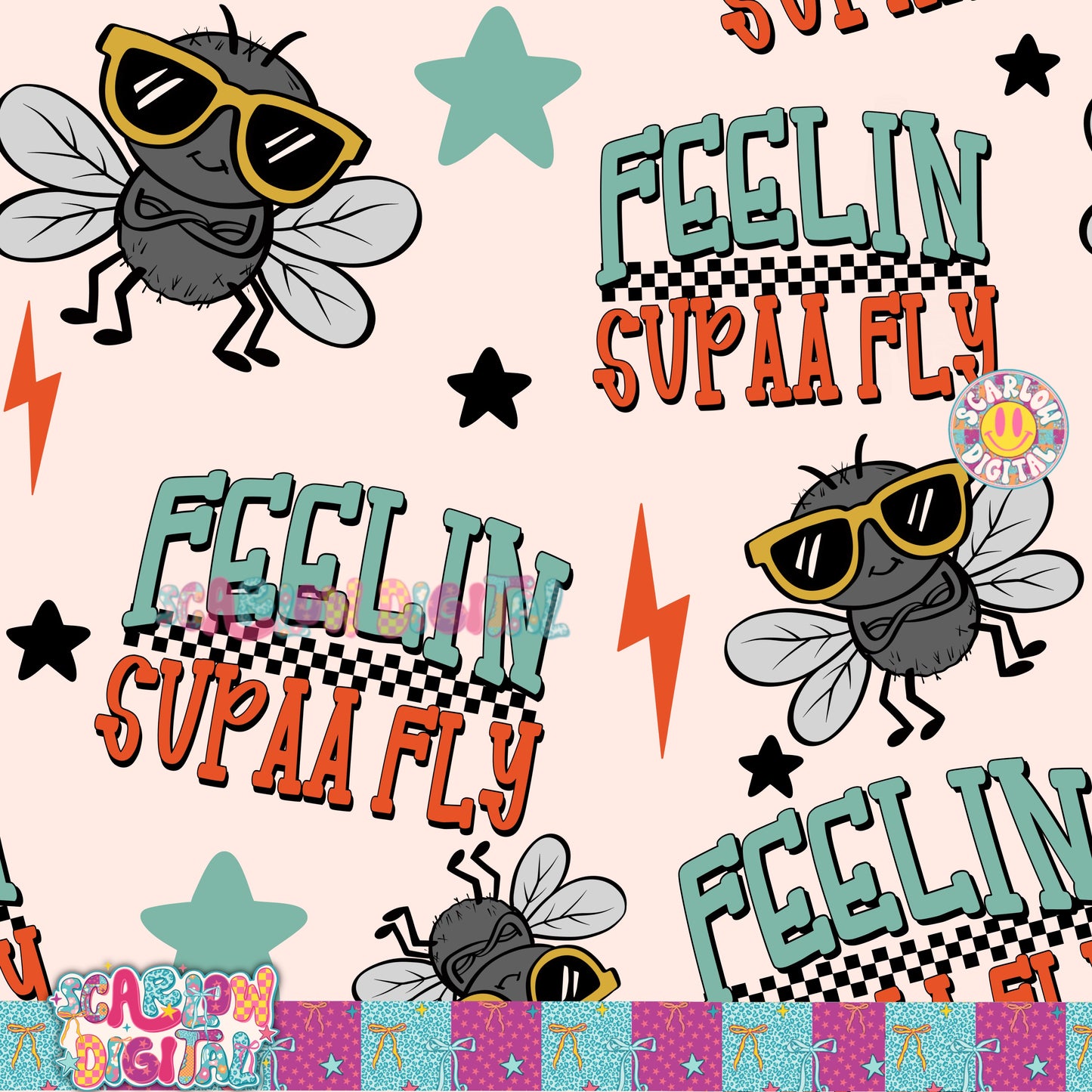 Feelin Supaa Fly Seamless Pattern Digital Design