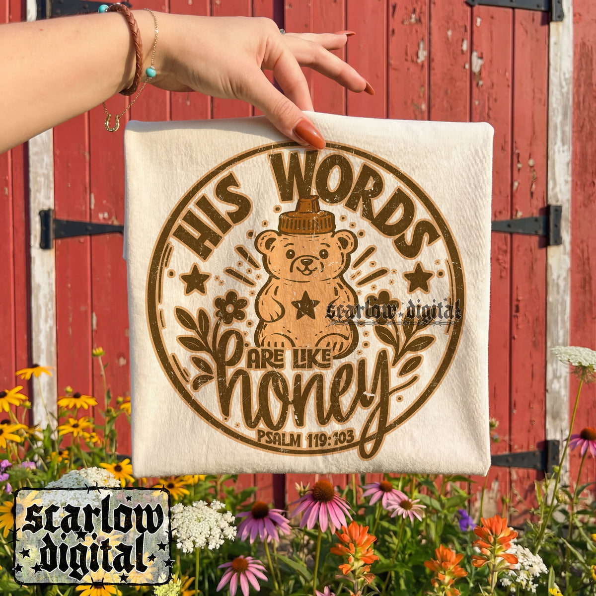 His Words Are Like Honey PNG Digital Design