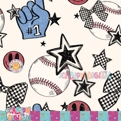 Baseball Seamless Pattern Digital Design