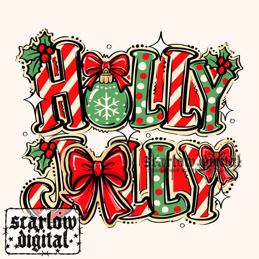 Holly Jolly PNG Digital Design