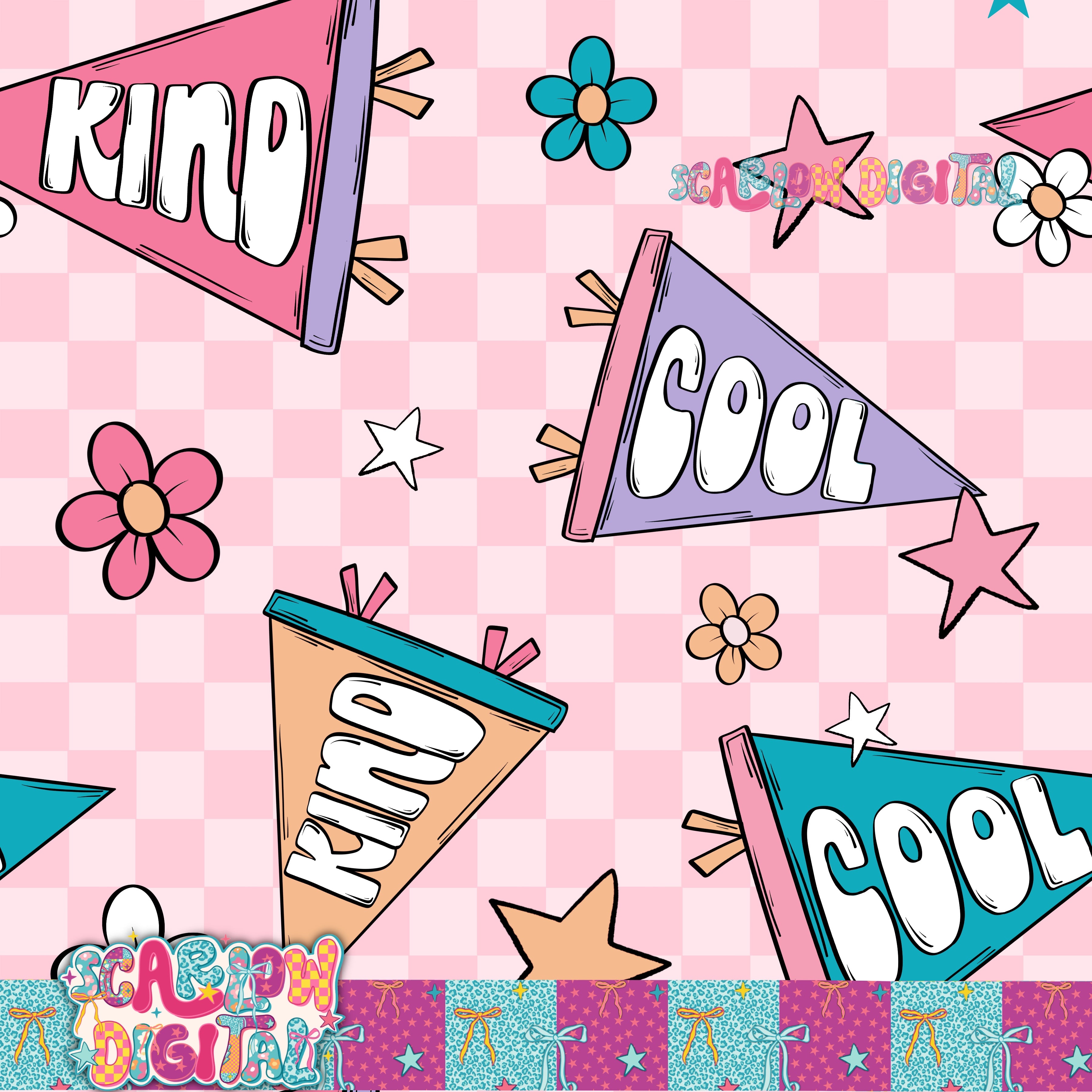 Cool and Kind Seamless Pattern Digital Design – Scarlow Digital