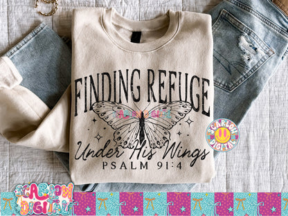Finding Refuge Under His Wings PNG Digital Design