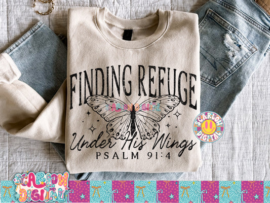 Finding Refuge Under His Wings PNG Digital Design
