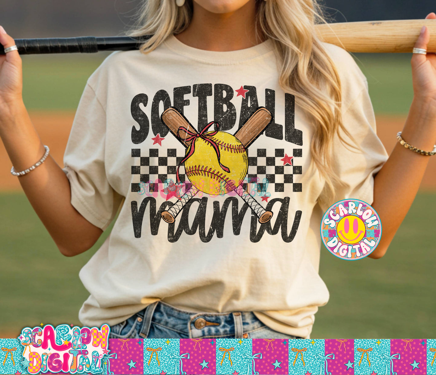 Softball Mama PNG Digital Design