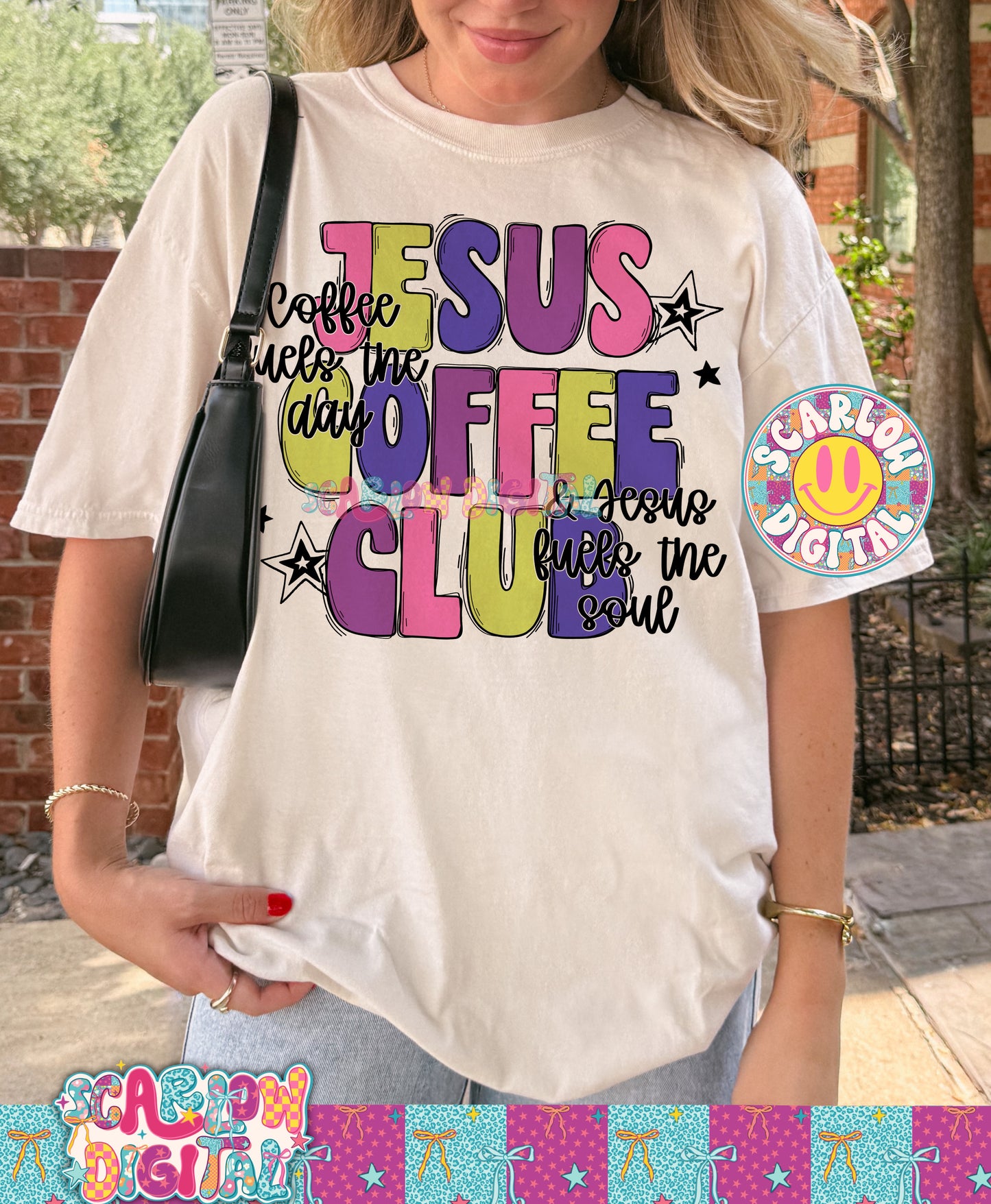 Jesus Coffee Club PNG Digital Design - Coffee Fuels the Day and Jesus Fuels the Soul