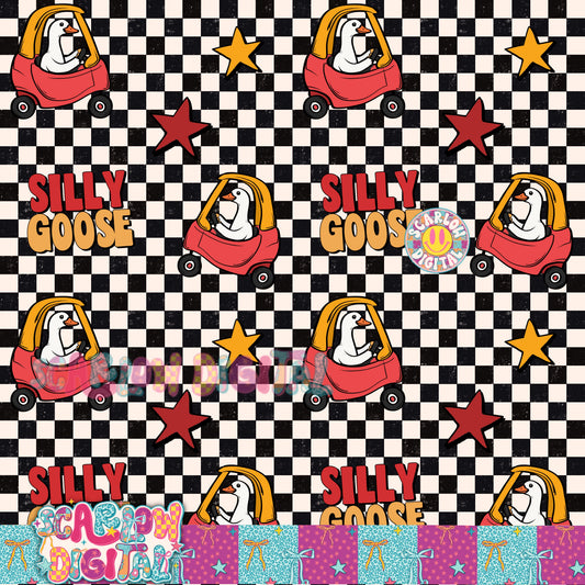 Silly Goose Seamless Pattern Digital Design