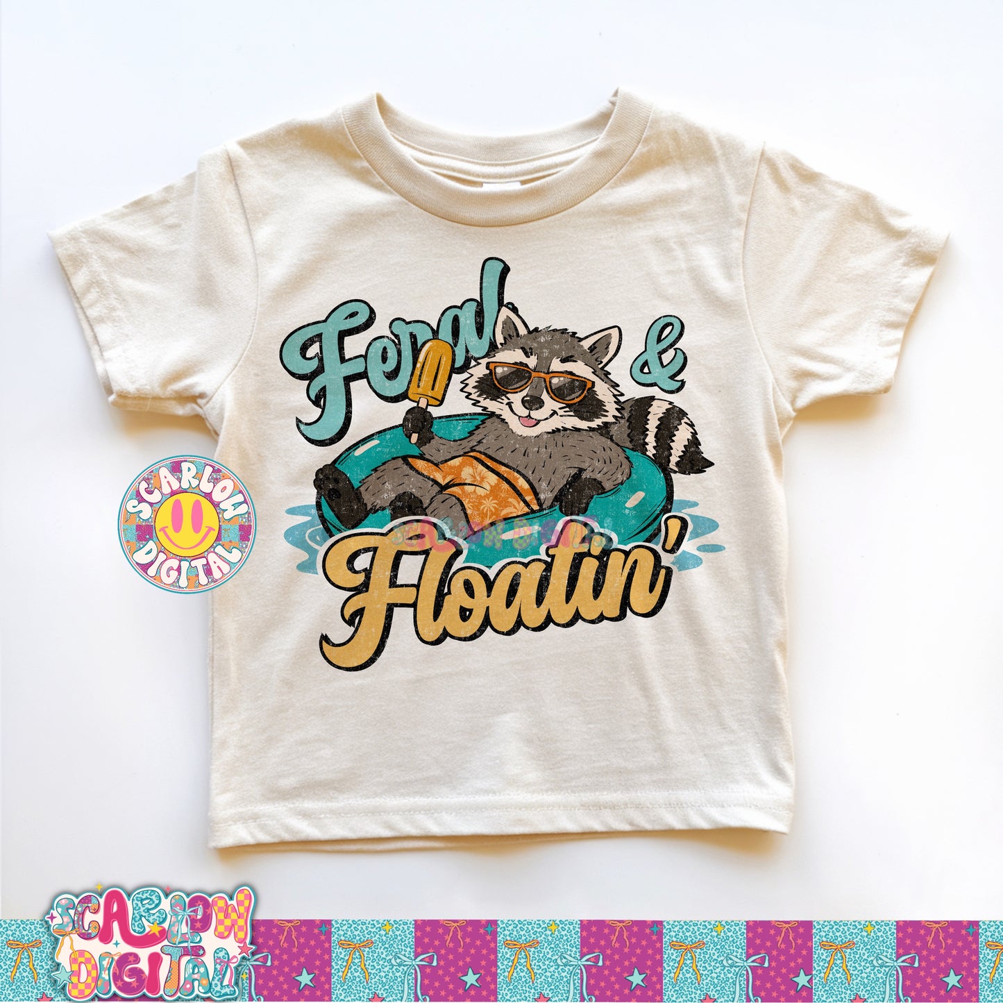 Feral & Floatin' PNG Digital Design
