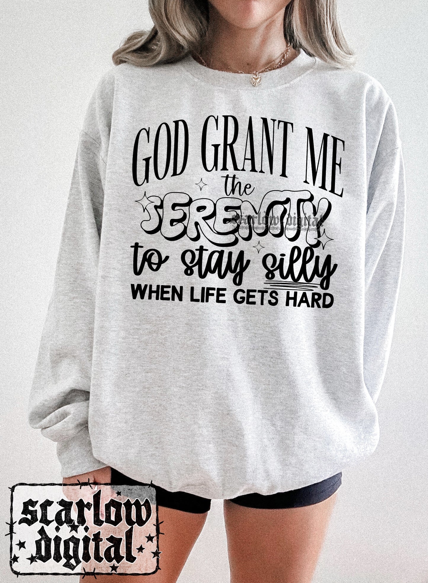 God Grant Me the Serenity to Stay Silly When Life Gets Hard PNG Digital Design