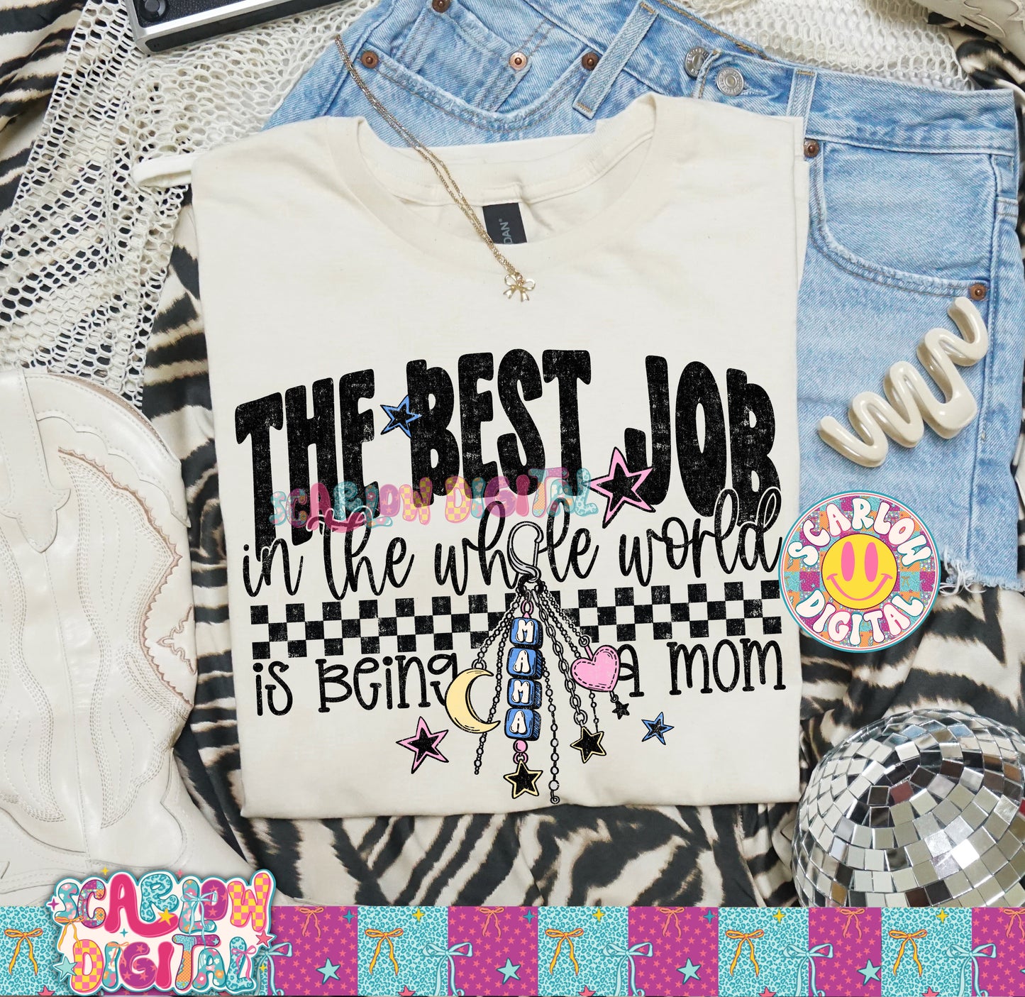 The Best Job is Being a Mom PNG Digital Design