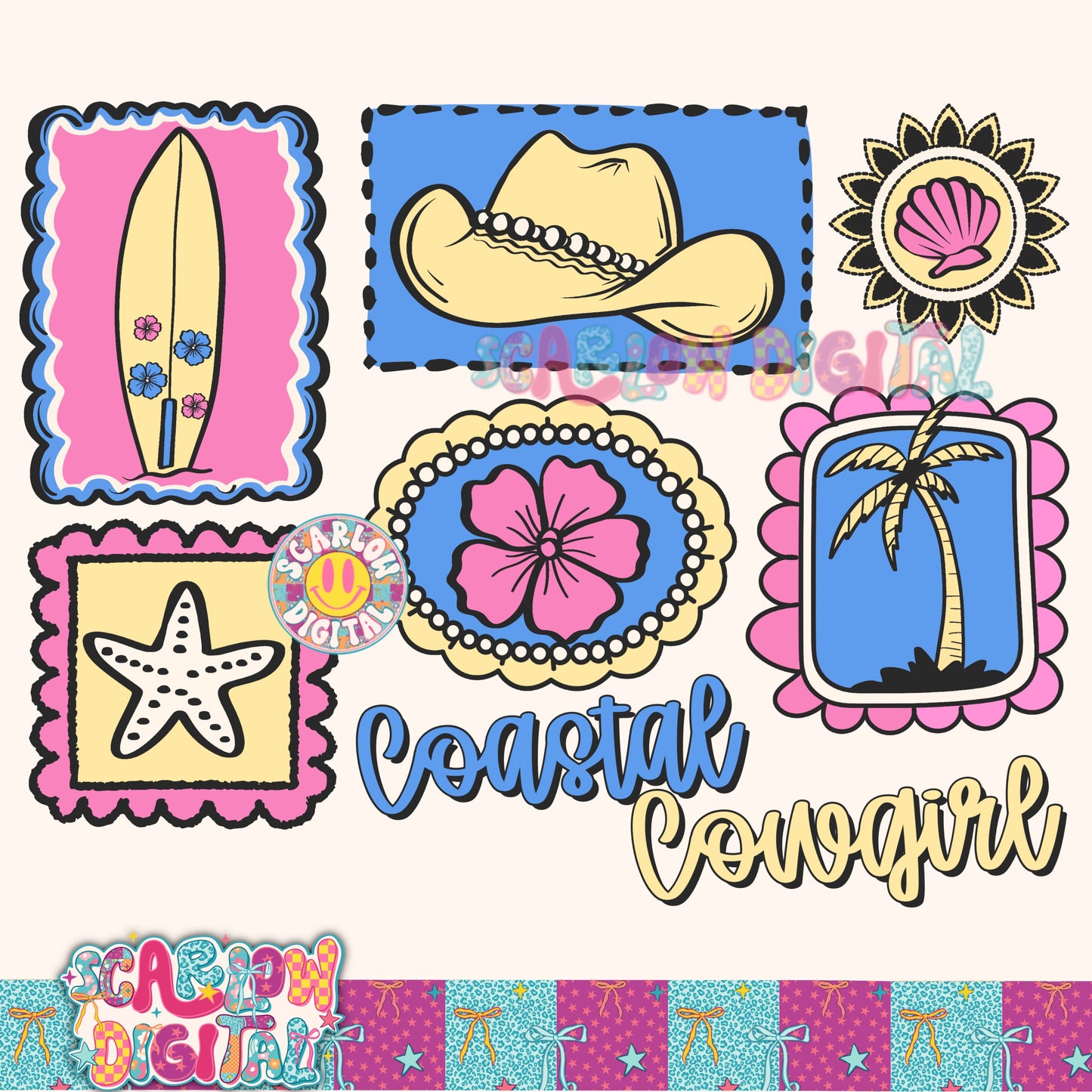 Coastal Cowgirl Full Color PNG Digital Design