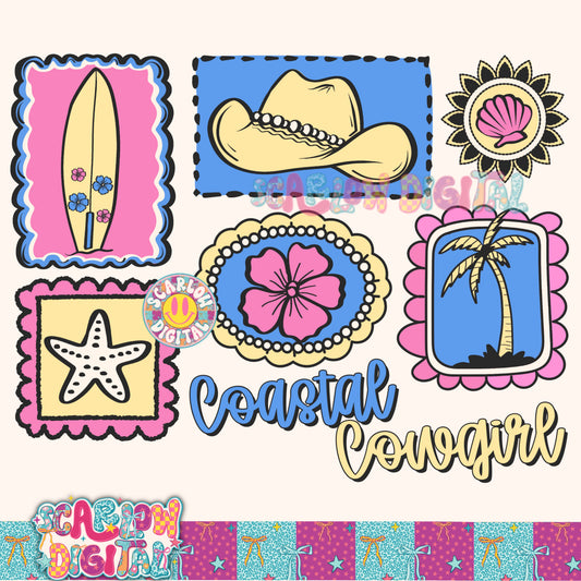 Coastal Cowgirl Full Color PNG Digital Design