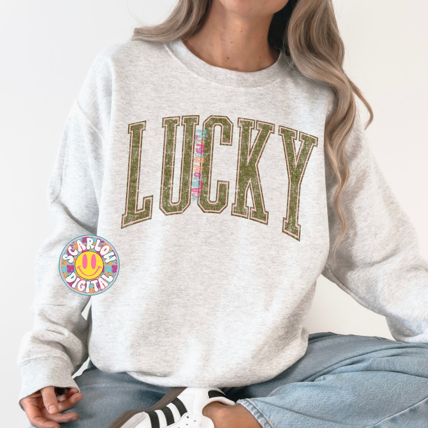 Vintage Faded Lucky PNG Digital Design