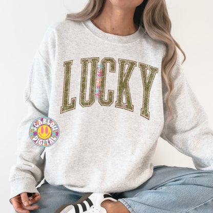 Vintage Faded Lucky PNG Digital Design