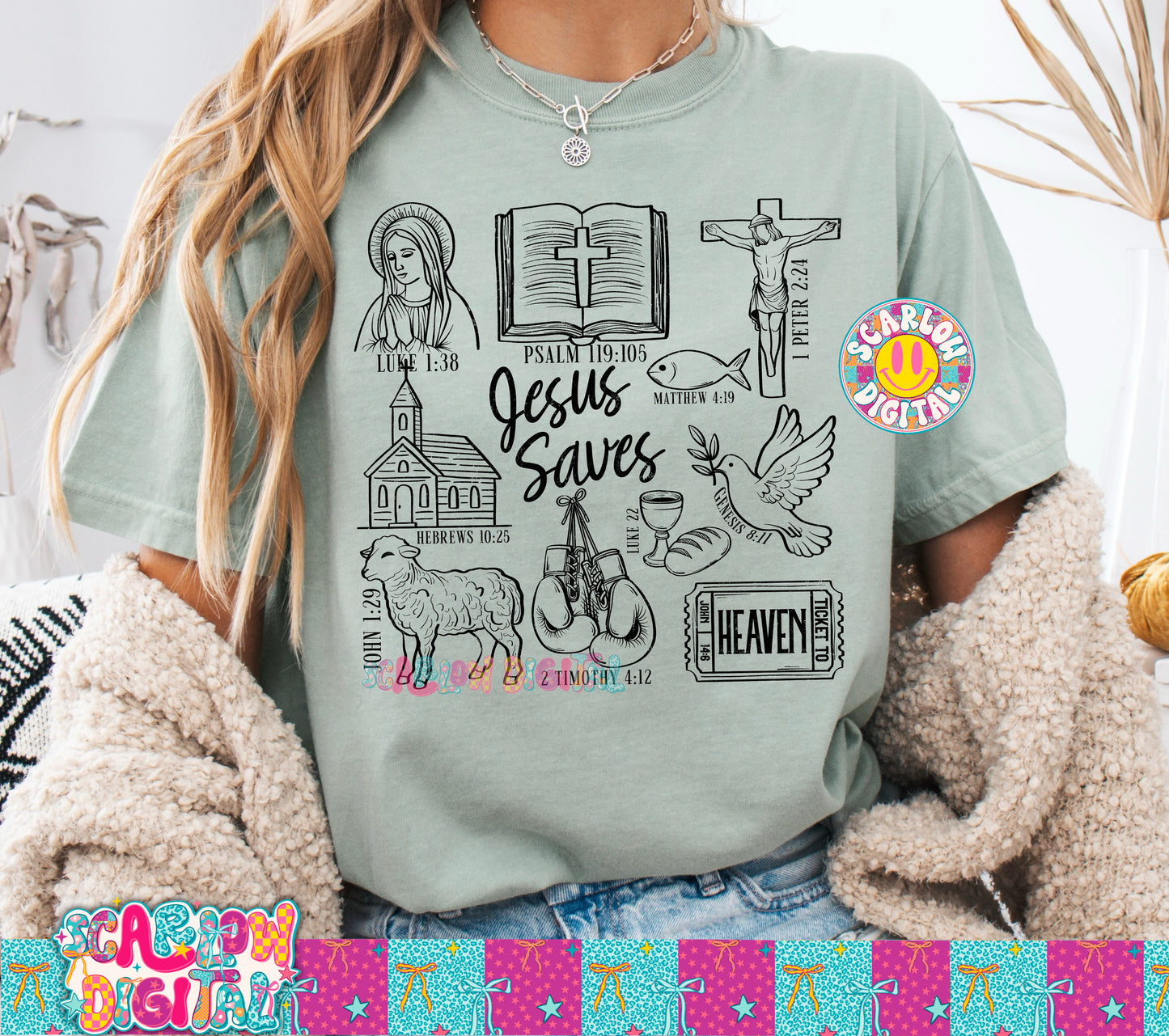 Jesus Saves PNG Digital Design