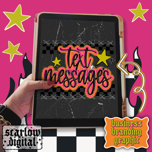 Text Messages Social Media Graphic Business Branding