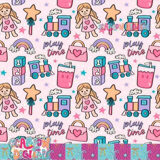 Play Time Seamless Pattern Digital Design
