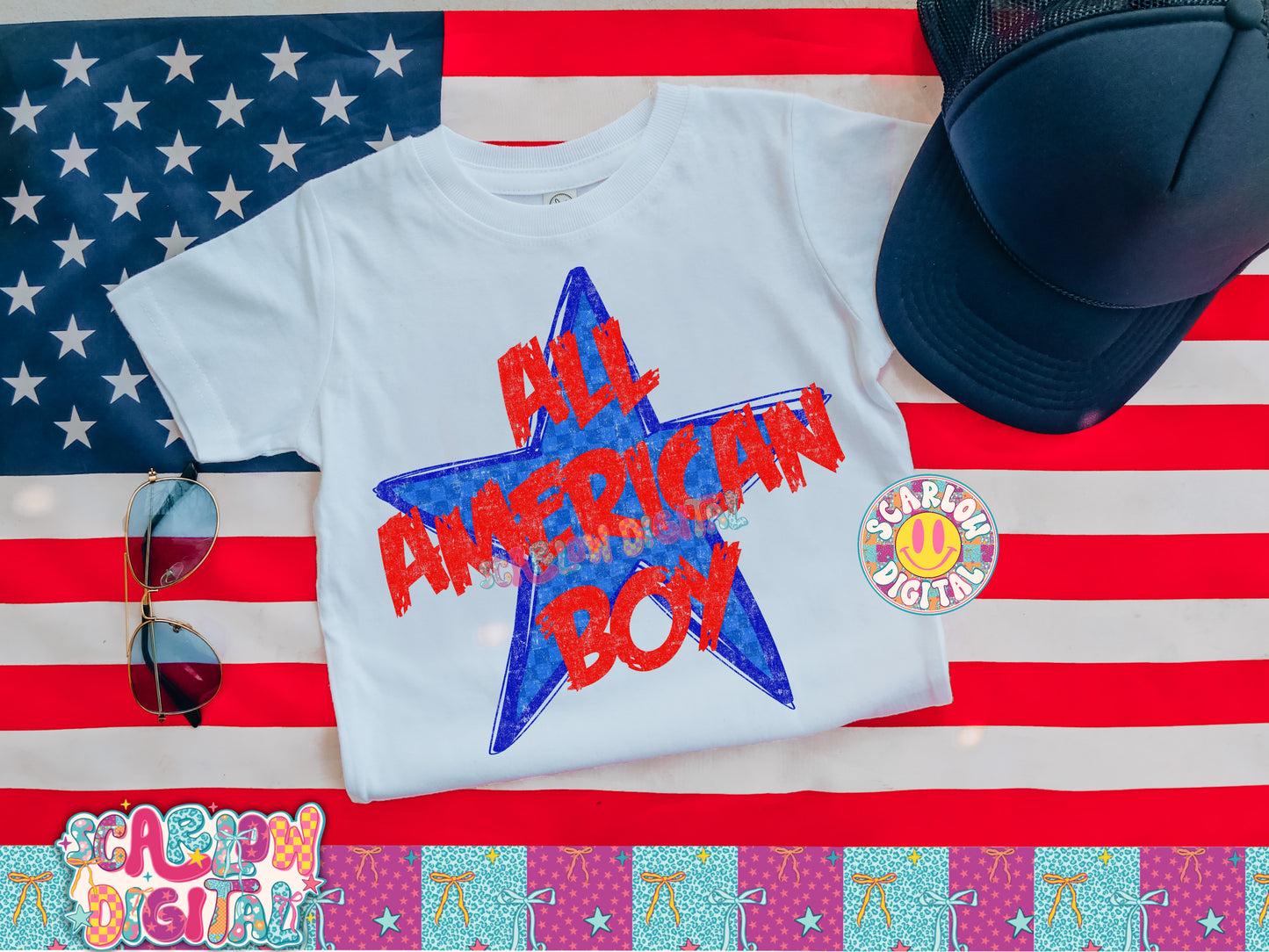 All American Boy PNG Digital Design