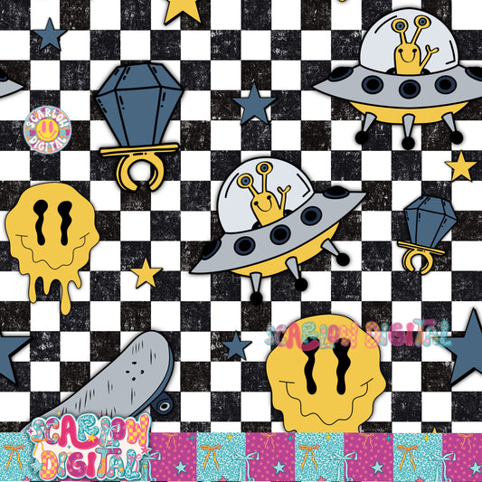 Boy Skater Seamless Pattern Digital Design