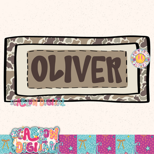 Add Your Own Name Camo Custom Name Plate PNG Digital Design