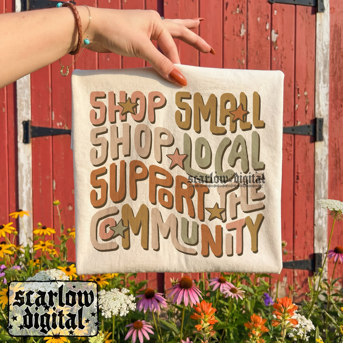 Shop Small Shop Local Support the Community PNG Digital Design
