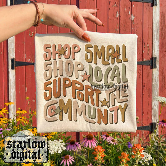 Shop Small Shop Local Support the Community PNG Digital Design