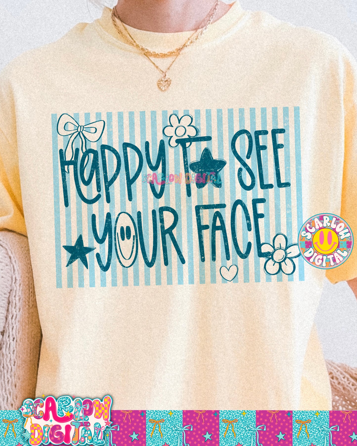Happy to See Your Face PNG Digital Design