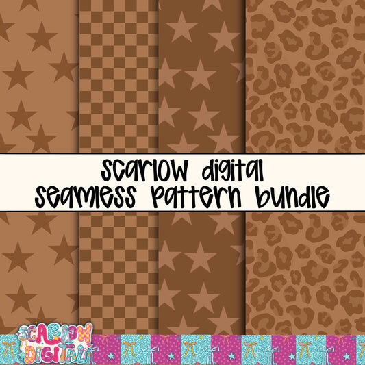 Brown Seamless Pattern Bundle Digital Design