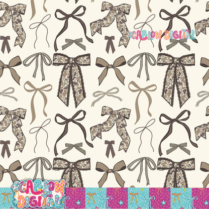 Camo Bows Seamless Pattern Digital Design