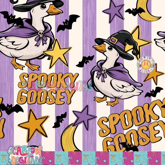 Spooky Goosey Seamless Pattern Digital Design