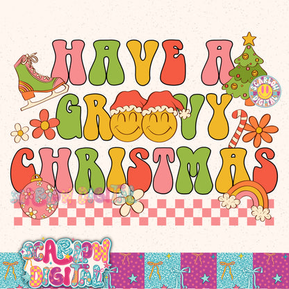 Have a Groovy Christmas PNG Digital Design