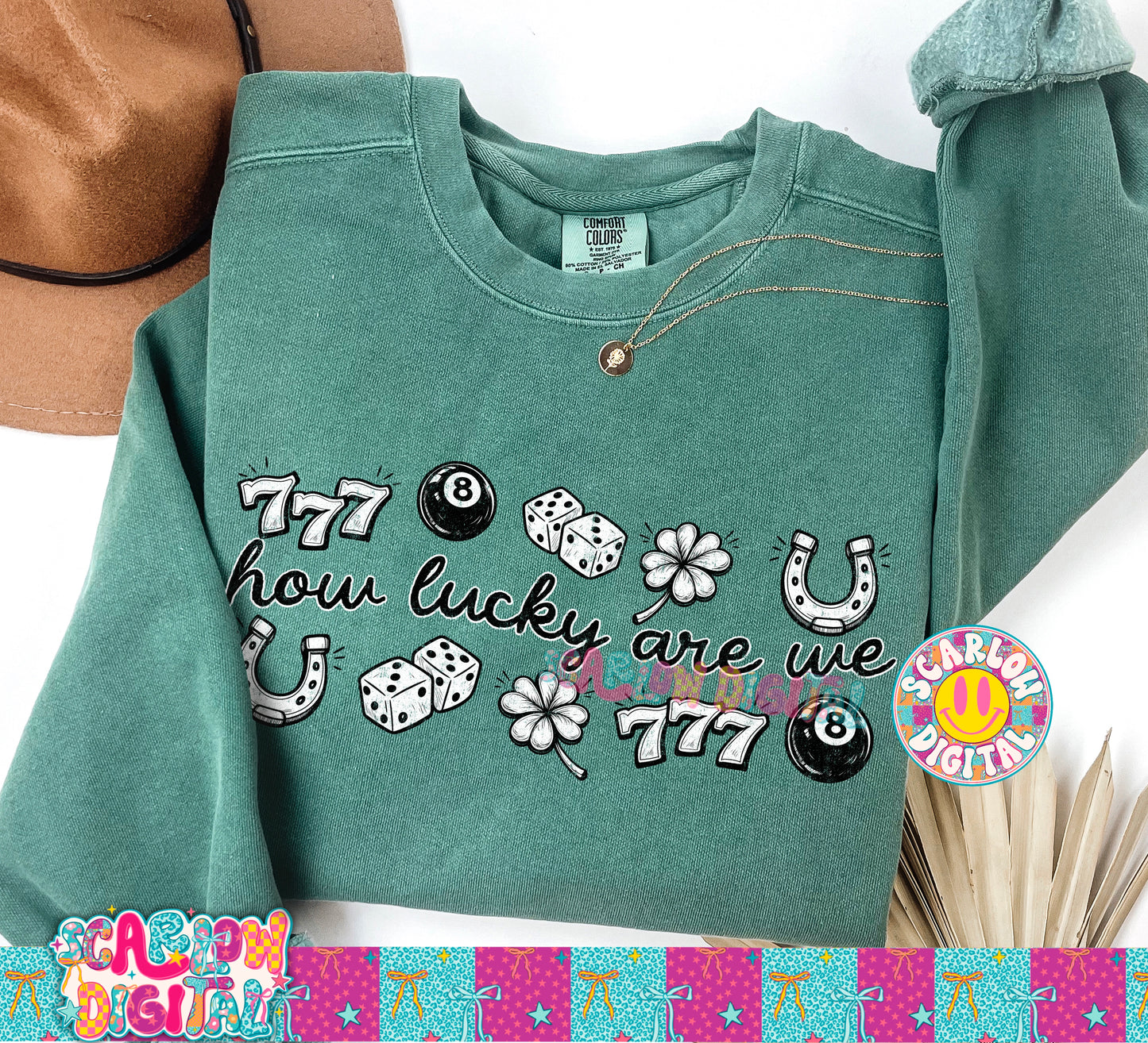 How Lucky Are We PNG Digital Design